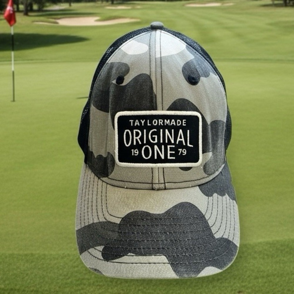 TaylorMade Golf Trucker Hat Adult Snapback Gray Camo Country Club Cap